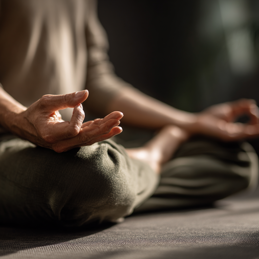 Група людей практикує йогу на природі